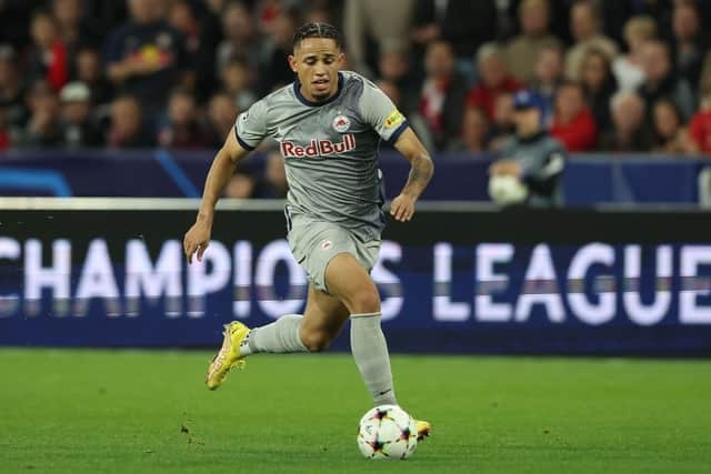 Red Bull Salzburg striker Noah Okafor.  (Photo by Alexander Hassenstein/Getty Images)