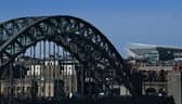 A general view of the Tyne Bridge and St James’ Park. (Photo by Stu Forster/Getty Images)