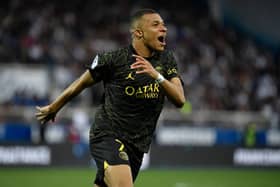 Saudi Pro League side Al Hilal have submitted a world-record bid for Kylian Mbappe. (Photo by JULIEN DE ROSA/AFP via Getty Images)