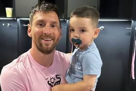 Miggy’s son with Lionel Messi (Alexia Notto)