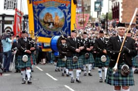 On the march at the Durham Miners Gala in 2012.