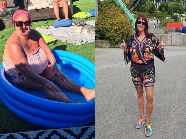 A before and after of Annmarie’s weight loss. Photo: Other 3rd Party.