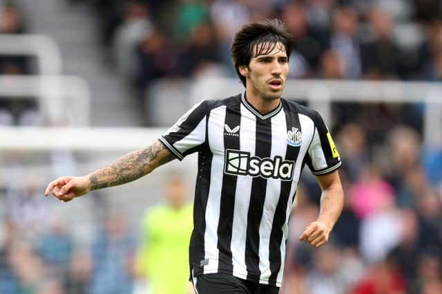 Newcastle United midfielder Sandro Tonali. (Photo by George Wood/Getty Images)