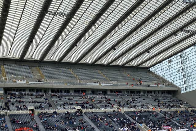 Safe standing has been installed in the upper tier of the Leazes End, i.e the away end. (Photo credit: NewcastleWorld)