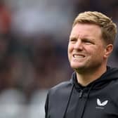 Eddie Howe, Manager of Newcastle United, reacts during the Sela Cup match between ACF Fiorentina and Newcastle United at St James' Park on August 05, 2023 in Newcastle upon Tyne, England. (Photo by George Wood/Getty Images)