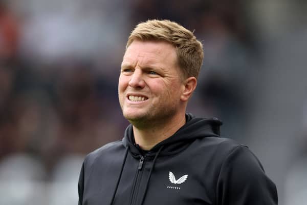 Eddie Howe, Manager of Newcastle United, reacts during the Sela Cup match between ACF Fiorentina and Newcastle United at St James' Park on August 05, 2023 in Newcastle upon Tyne, England. (Photo by George Wood/Getty Images)