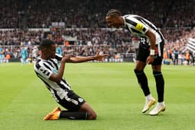 Newcastle United duo Alexander Isak (left) and Joe Willock (right).  (Photo by Clive Brunskill/Getty Images)