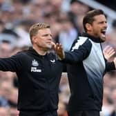 Newcastle United head coach Eddie Howe and assistant Jason Tindall. (Photo by Stu Forster/Getty Images)