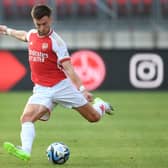 Arsenal left-back Kieran Tierney. (Photo by Stuart MacFarlane/Arsenal FC via Getty Images)