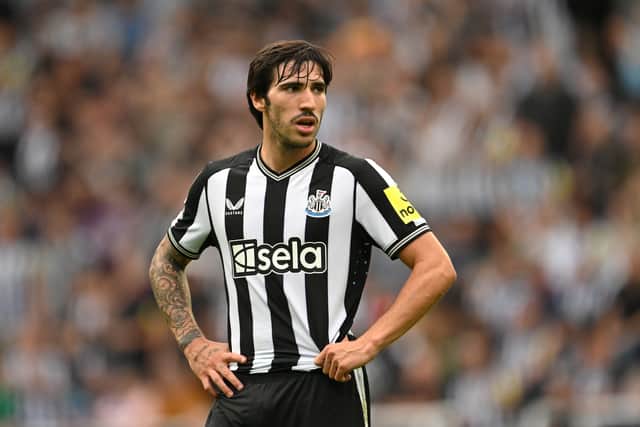 Newcastle United fans had to wait just six minutes for Sandro Tonali to get off the mark for his new club and he was instrumental in his side’s 5-1 win over Aston Villa. (Getty Images)