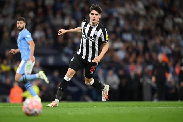 Tino Livramento made his debut against Manchester City (Credit: Getty Images)