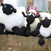 Shaun the Sheep knitted soft toys.
