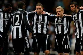 Sebastien Bassong with Newcastle United teammates in 2009 (Image: Getty Images)