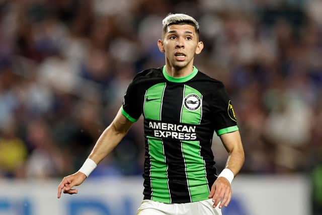 ulio Enciso #20 of Brighton & Hove Albion in action during a pre season friendly match against Chelsea on July 22, 2023 in Philadelphia, Pennsylvania. (Photo by Adam Hunger/Getty Images)