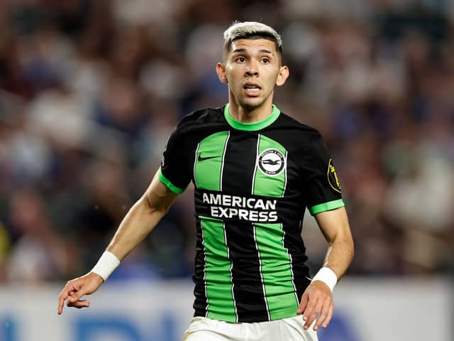 ulio Enciso #20 of Brighton & Hove Albion in action during a pre season friendly match against Chelsea on July 22, 2023 in Philadelphia, Pennsylvania. (Photo by Adam Hunger/Getty Images)