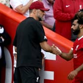 Jurgen Klopp and Mohamed Salah. Image: Andrew Powell/Liverpool FC via Getty Images)