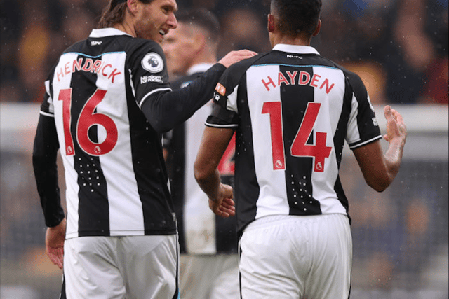 Newcastle United midfield pair Jeff Hendrick and Isaac Hayden. (Photo by Naomi Baker/Getty Images)