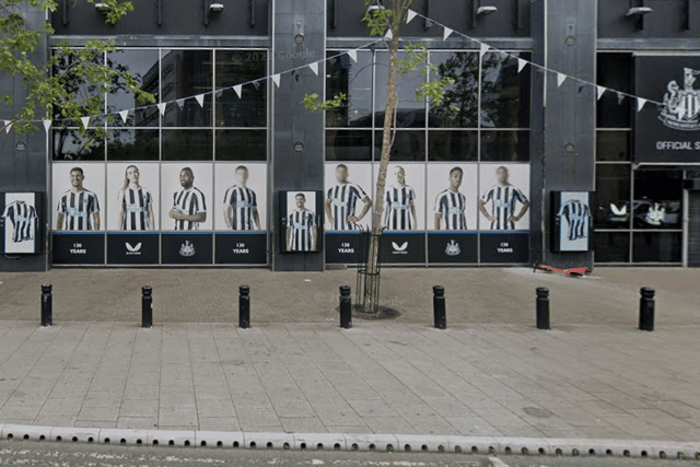 Police are investigating a break in at Newcastle United’s club shop. Photo: Google Maps.
