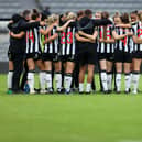 Newcastle United players huddle following the pre-season friendly match between Newcastle United Women and West Bromwich Albion Women at St James' Park on August 05, 2023 in Newcastle upon Tyne, England. (Photo by George Wood/Getty Images)