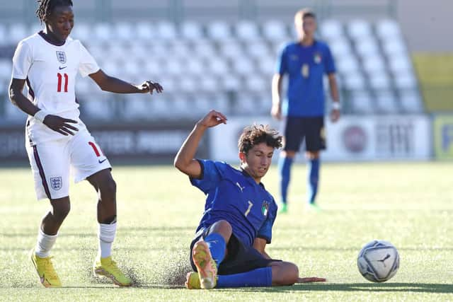 Newcastle United have signed England youth international Trevan Sanusi (left) from Birmingham City. (Photo by Marco Luzzani/Getty Images)