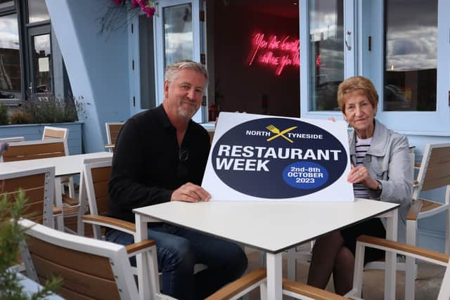 Mark Deakin and Dame Norma Redfearn launch North Tyneside Restaurant Week.