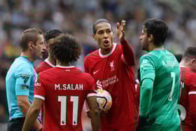 Virgil Van Dijk was sent off against Newcastle for a mistimed tackle on Alexander Isak. (Getty Images)