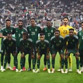 The Saudi Arabia team group prior to the International Friendly match between Saudi Arabia and  Costa Rica at St James' Park on September 08, 2023 in Newcastle upon Tyne, England. (Photo by Stu Forster/Getty Images)