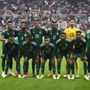 The Saudi Arabia team group prior to the International Friendly match between Saudi Arabia and  Costa Rica at St James' Park on September 08, 2023 in Newcastle upon Tyne, England. (Photo by Stu Forster/Getty Images)