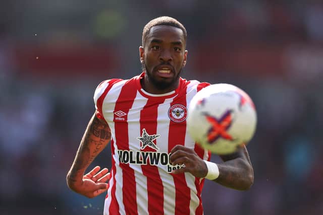 Ivan Toney of Brentford runs for the ball during the Premier League match between Brentford FC and Nottingham Forest . (Photo by Ryan Pierse/Getty Images)