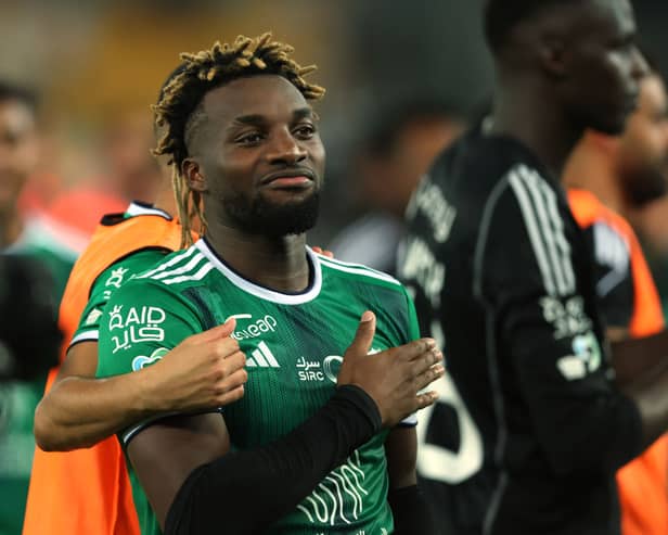 Former Newcastle United winger Allan Saint-Maximin.  (Photo by Yasser Bakhsh/Getty Images)