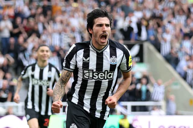 Newcastle United midfielder Sandro Tonali. (Photo by George Wood/Getty Images)