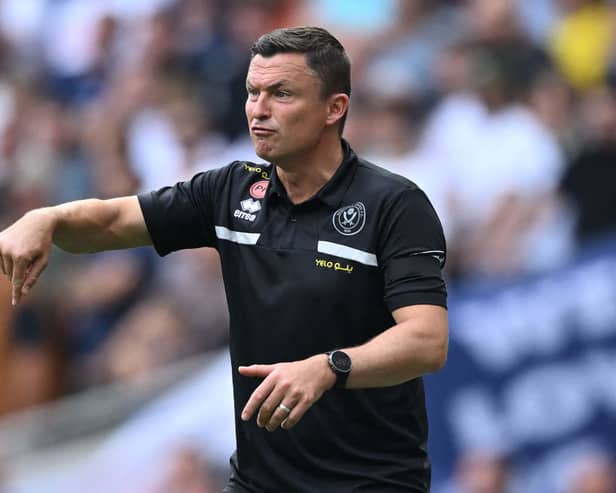 Sheffield United manager Paul Heckingbottom.  (Photo by JUSTIN TALLIS/AFP via Getty Images)