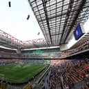  A general view inside the stadium prior to the Serie A TIM match between FC Internazionale and AC Milan at Stadio Giuseppe Meazza on September 16, 2023 in Milan, Italy. (Photo by Marco Luzzani/Getty Images)