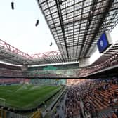  A general view inside the stadium prior to the Serie A TIM match between FC Internazionale and AC Milan at Stadio Giuseppe Meazza on September 16, 2023 in Milan, Italy. (Photo by Marco Luzzani/Getty Images)