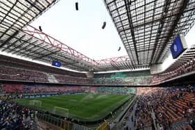  A general view inside the stadium prior to the Serie A TIM match between FC Internazionale and AC Milan at Stadio Giuseppe Meazza on September 16, 2023 in Milan, Italy. (Photo by Marco Luzzani/Getty Images)