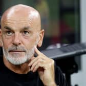 Stefano Pioli, Head Coach of AC Milan looks on ahead of the Serie A TIM match between AC Milan and Torino FC at Stadio Giuseppe Meazza on August 26, 2023 in Milan, Italy.