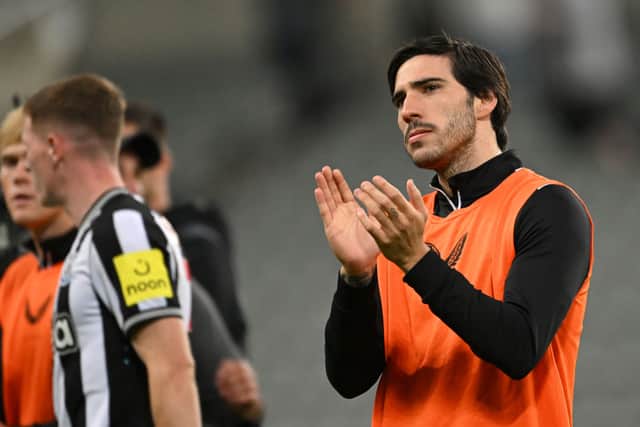 Newcastle United midfielder Sandro Tonali. (Photo by Stu Forster/Getty Images)