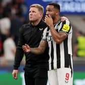 Newcastle United head coach Eddie Howe and striker Callum Wilson. (Photo by Emilio Andreoli/Getty Images)