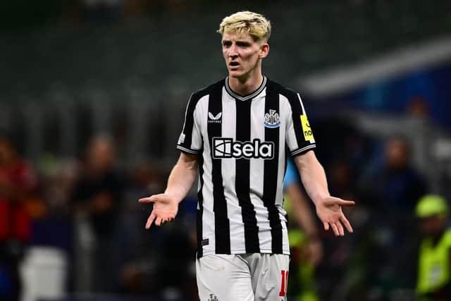 Newcastle United winger Anthony Gordon. (Photo by MARCO BERTORELLO/AFP via Getty Images)