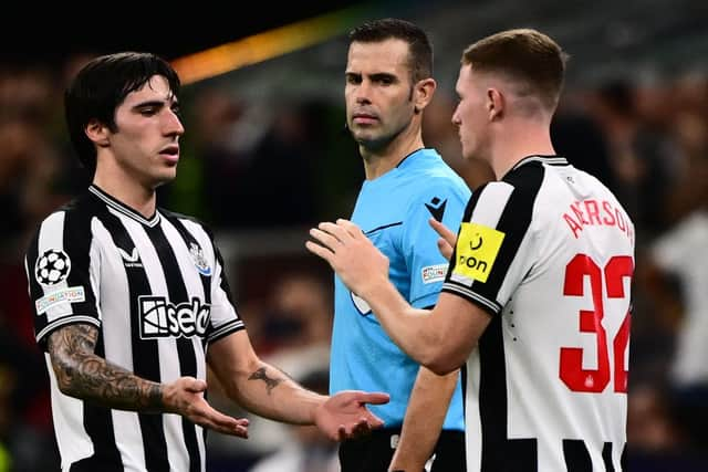 Newcastle United midfielder Sandro Tonali. (Photo by MARCO BERTORELLO/AFP via Getty Images)