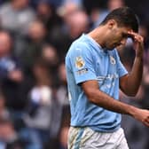 Manchester City’s Spanish midfielder Rodri. (Photo by OLI SCARFF/AFP via Getty Images)