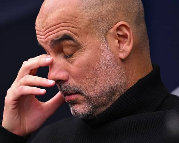 Manchester City boss Pep Guardiola. (Photo by OLI SCARFF/AFP via Getty Images)