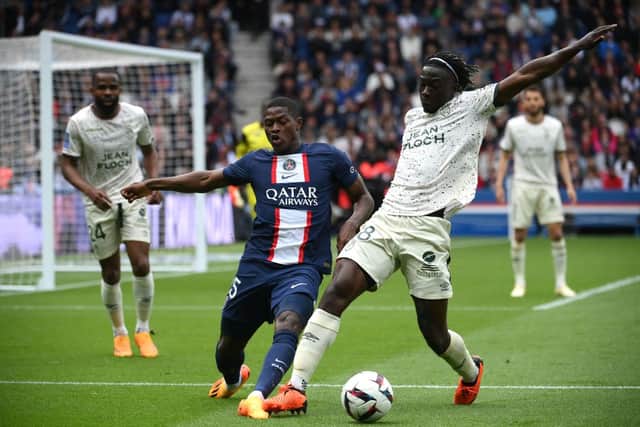 Paris Saint-Germain left-back Nuno Mendes. (Photo by FRANCK FIFE/AFP via Getty Images)