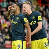 Callum Wilson of Newcastle United celebrates after scoring the team's fourth goal during the Premier League match between Sheffield United and Newcastle United at Bramall Lane on September 24, 2023 in Sheffield, England. (Photo by Michael Regan/Getty Images)
