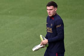 Paris Saint-Germain midfielder Manuel Ugarte. (Photo by FRANCK FIFE/AFP via Getty Images)