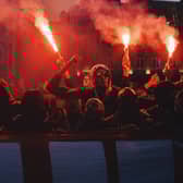PSG fans made their presence known before their 4-1 defeat at St James Park (Credit: Andrew White).