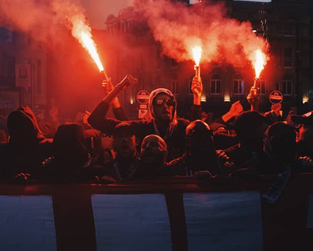 PSG fans made their presence known before their 4-1 defeat at St James Park (Credit: Andrew White).