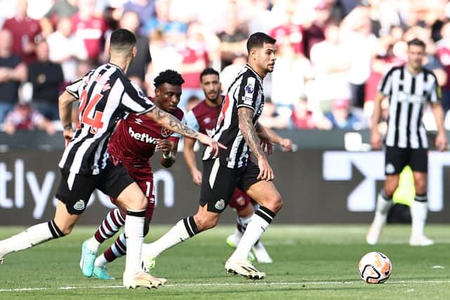 Newcastle United midfielder Bruno Guimaraes. Photo by HENRY NICHOLLS/AFP via Getty Images)