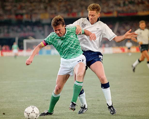 Former Newcastle United and England winger Chris Waddle. (Photo by Simon Bruty/Allsport/Getty Images)