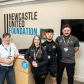 Select members of Newcastle United Foundation staff who have been specially trained by members of Northumbria Police where members of the public can drop into NUCASTLE to report a hate crime. (Photo: Richard Lee)